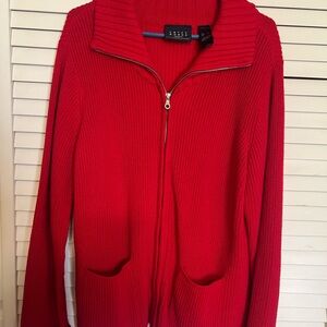 Crazy Horse  Red Zip-Up Sweater